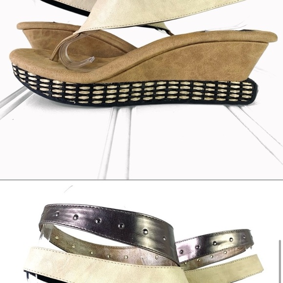 MODZORI WEDGE REVERSIBLE TWISTER SANDAL MULTICOLOUR SHOE NEUTRAL SLIP ON THONG 8 - Picture 7 of 10